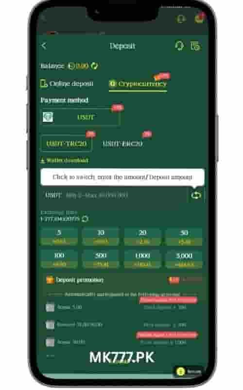 MK999 Game cryptocurrency deposit method