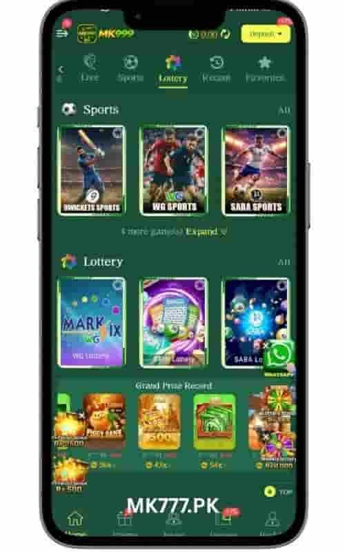 MK999 Game sports games and lottery